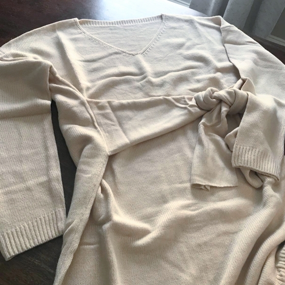 New Belted Mini knit Sweater Dress tunic - Picture 2 of 8